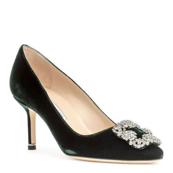 ☆マノロブラニク パンプス 偽物☆SALE★Manolo Blahnik Hangisi ベルベットパンプス 7cm
