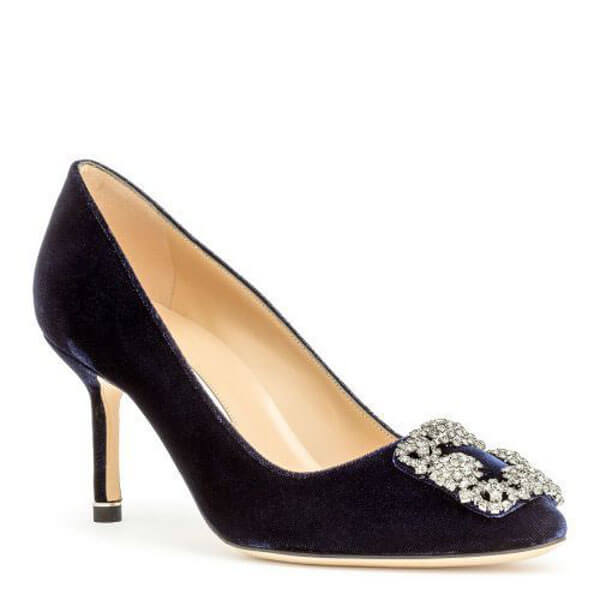 ☆マノロブラニク パンプス 偽物☆SALE★Manolo Blahnik Hangisi ベルベットパンプス 7cm