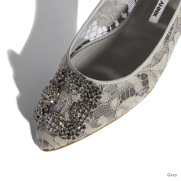 マノロブラニク フラットシューズ 偽物 Manolo Blahnik ブラニク ハンギシ フラット レース パンプス 9XX-0623-0010