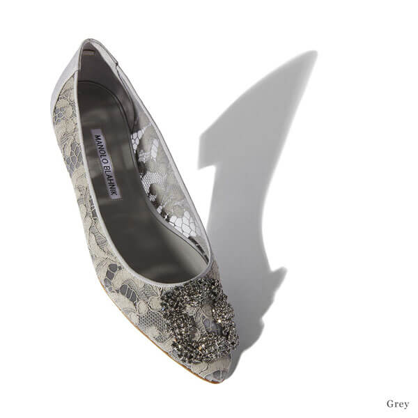 マノロブラニク フラットシューズ 偽物 Manolo Blahnik ブラニク ハンギシ フラット レース パンプス 9XX-0623-0010