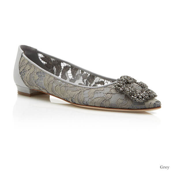 マノロブラニク フラットシューズ 偽物 Manolo Blahnik ブラニク ハンギシ フラット レース パンプス 9XX-0623-0010
