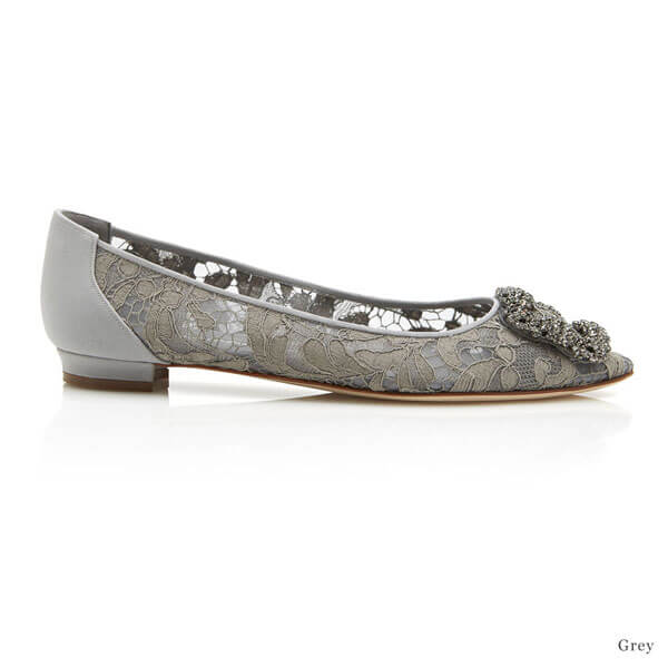 マノロブラニク フラットシューズ 偽物 Manolo Blahnik ブラニク ハンギシ フラット レース パンプス 9XX-0623-0010
