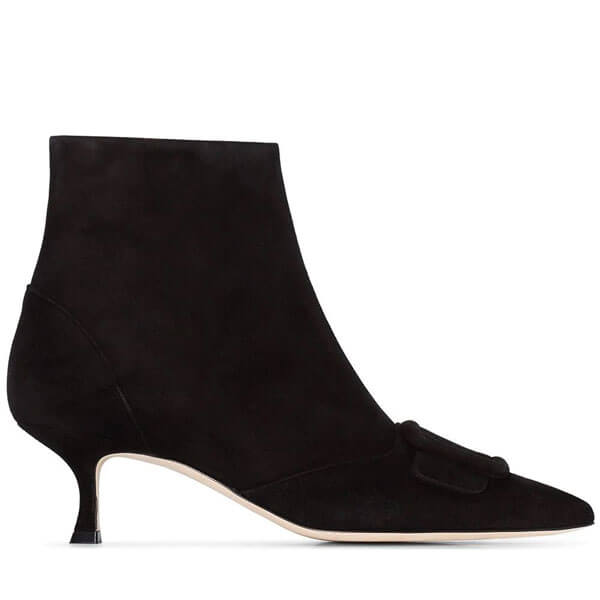マノロブラニク ブーツ コピー Manolo Blahnik マノロBaylow バックルスエードアンクルブーツ2025新作