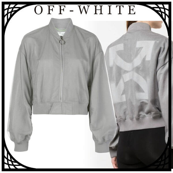 オフホワイト 偽物 ジャケット Off-White MA-1 日本未入荷 プリント ボンバージャケット