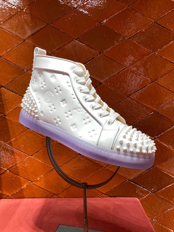 20SS新作 ★ルブタン スニーカー 偽物 Christian Louboutin Lou Spikes 2 レザー★ 爽やか スニーカー 1201248W280