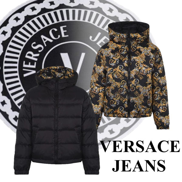 ヴェルサーチェ 偽物 ダウンジャケット【VERSACE JEANS】リバーシブル*バロック*ロゴ* FSZ5187001 ヴェルサーチェ 偽物 ダウンジャケット【VERSACE JEANS】リバーシブル*バロック*ロゴ* FSZ5187001