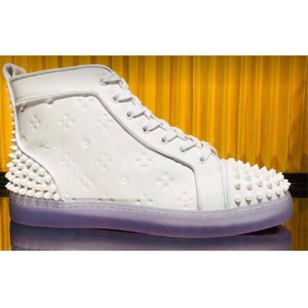 ◆ルブタン スニーカー 偽物◆Christian Louboutin Lou Spikes 2◆メンズハイカットスニーカー◆1201248W280