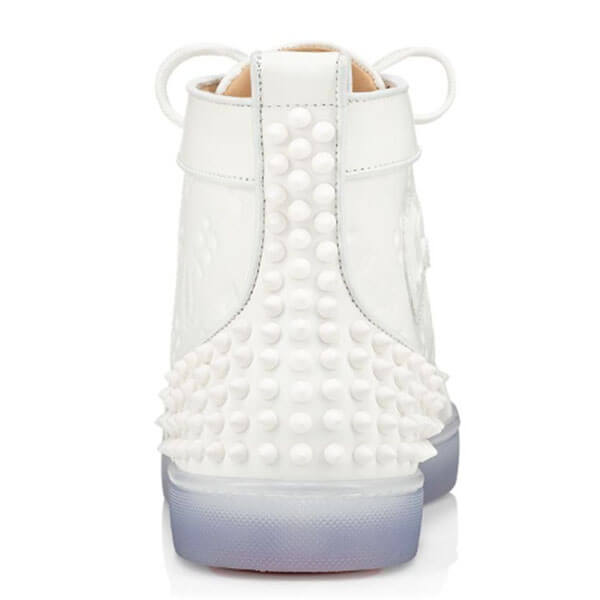 ◆ルブタン スニーカー 偽物◆Christian Louboutin Lou Spikes 2◆メンズハイカットスニーカー◆1201248W280