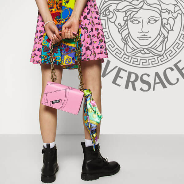 ヴェルサーチ ショルダーバッグ コピー Versace jeans couture スカーフ付きショルダー