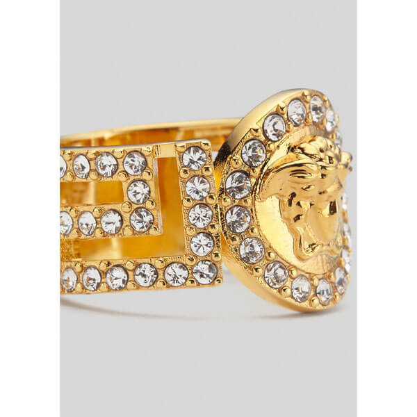 ヴェルサーチェ リング スーパーコピー《VERSACE》アイコン メドゥーサ クリスタル リング