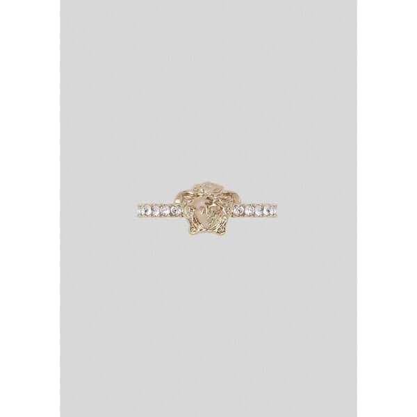 【ヴェルサーチ リング コピー】Versace メドゥーサ スワロフスキー バンド リング