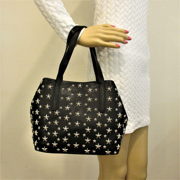 ジミーチュウ バッグ 偽物 JIMMY CHOO★VIPセール★SOFIA BLACK/SILVER STUDS★即発送可♪