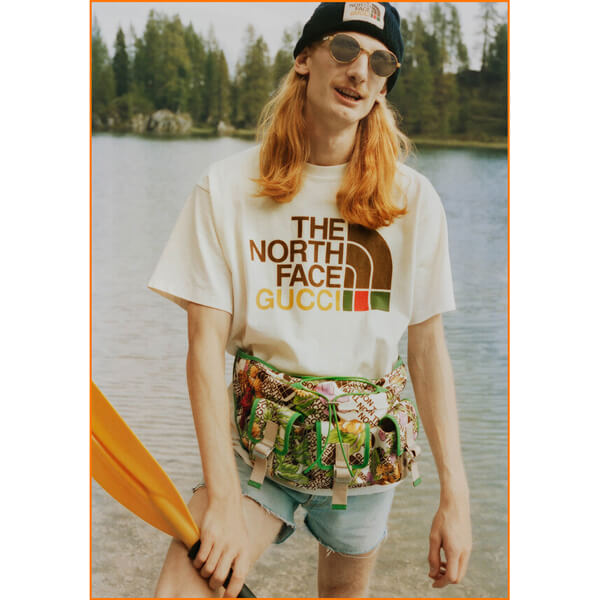 グッチとノースフェイス 偽物 Tシャツ グッチ NORTHFACE コラボ 2025新作