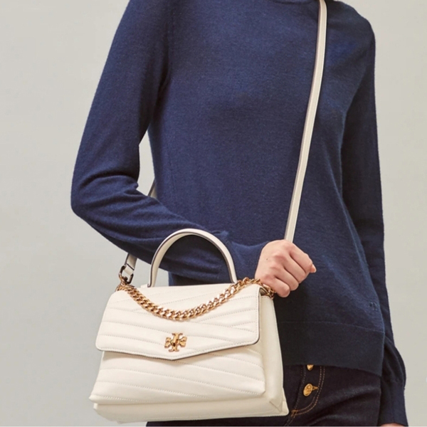 [TORY BURCH]トリーバーチ バッグ 偽物 キラ♪Kira Chevron Top-Handle Satchel