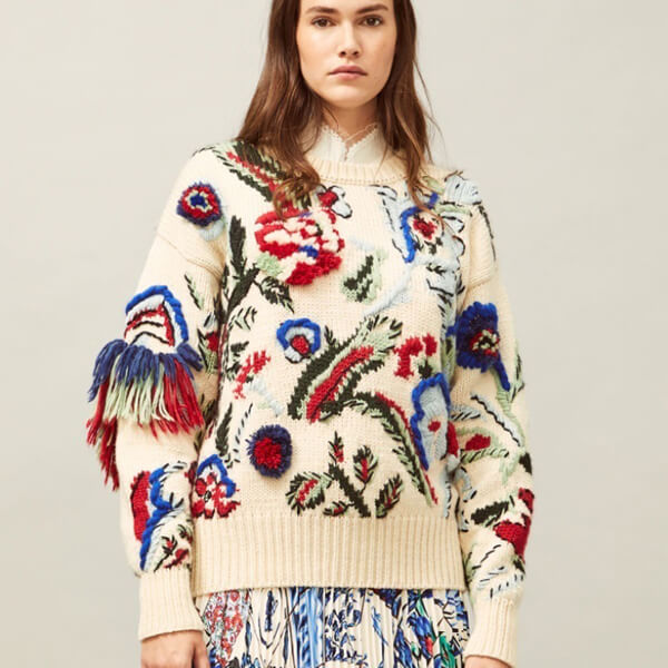 トリーバーチ 偽物 セーター Tory Burch ハンドニット インターシャ セーター