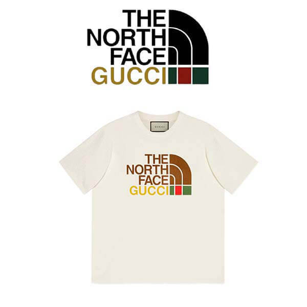 グッチとノースフェイス 偽物 Tシャツ グッチ NORTHFACE コラボ 2025新作