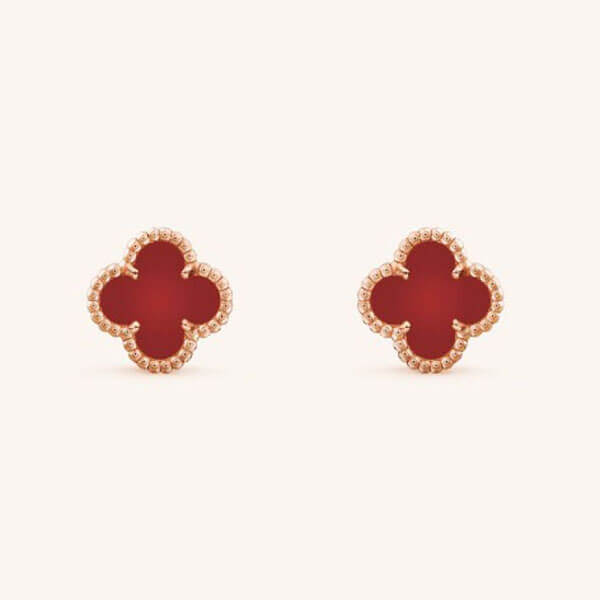 Van Cleef & Arpels ◇ ヴァンクリーフ＆アーペル コピー Sweet Alhambra カーネリアン ピアス