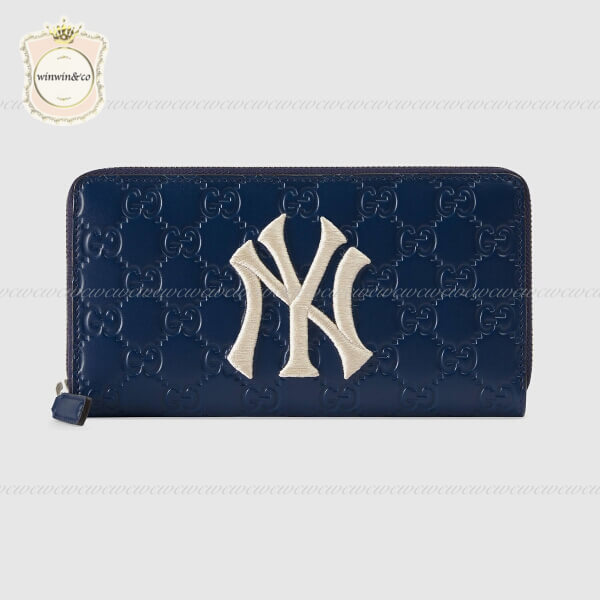 グッチ NY 財布 コピー グッチ ニューヨークヤンキース パッチ ジップアラウンドウォレット547791 DMTIN 4769A