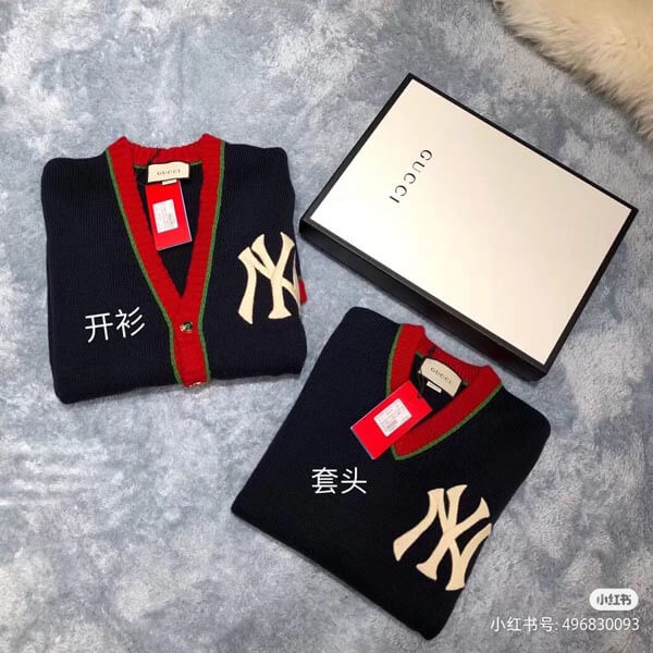 gucci ヤンキース NY グッチ ニューヨーク コピー カーディガン New York Yankees woolcardigan