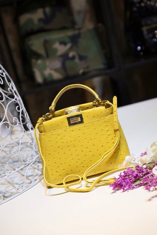 2015春夏新作!フェンディスーパーコピー バッグ FE258 フェンディ OSTRICH MINI PEEK-A-BOO -limited edition