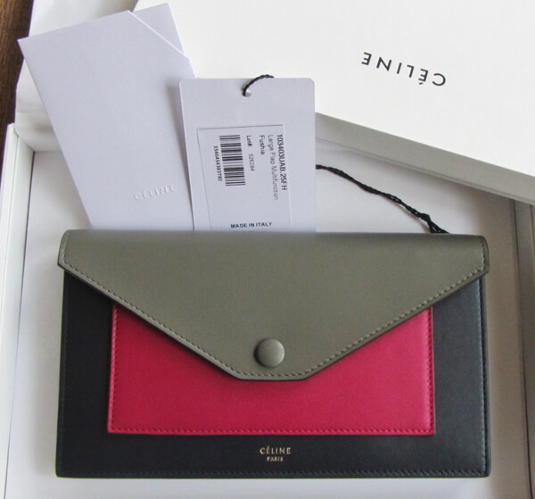 2014年春夏新作 セリーヌ レター型長財布 FUSHIA 103403UAB.25FH